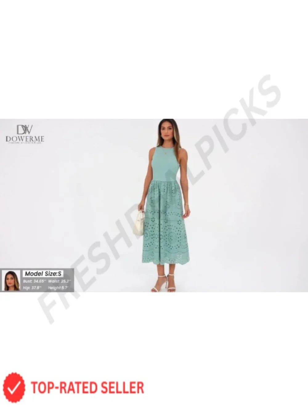 Women Sleeveless Lace Eyelet Cotton Tank Maxi Dress | Summer Casual A-Line Boho